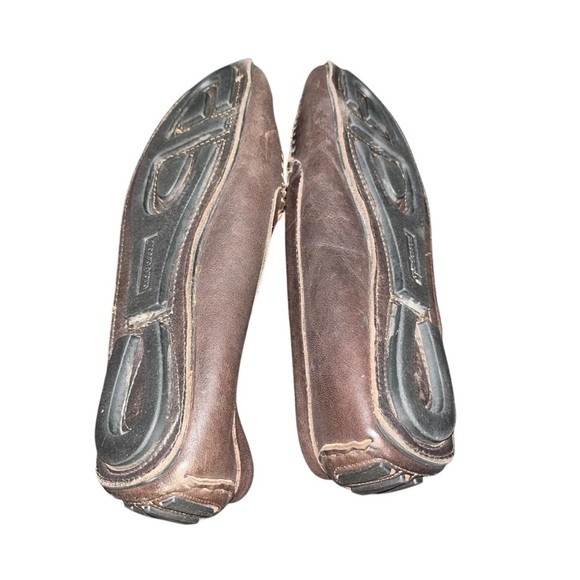 andre assous Italy leather driving loafers flats shoes brown 10 Italian - Picture 5 of 6